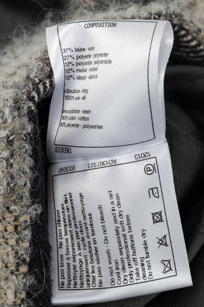 Chanel 18B Grey Metallic-Check Wool Double-Breasted Jacket