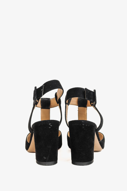 Charlotte Olympia PF/15 Gala Black Suede Embellished Sandals