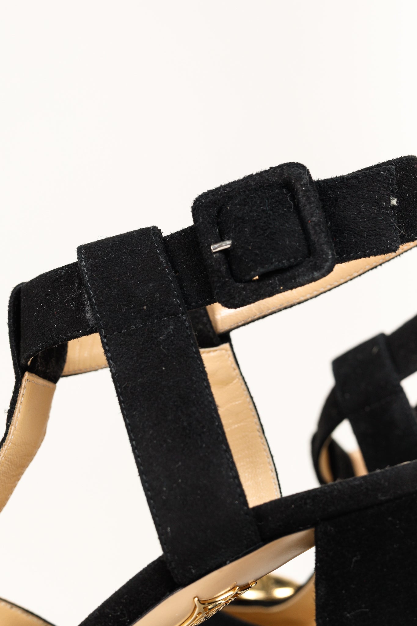 Charlotte Olympia PF/15 Gala Black Suede Embellished Sandals