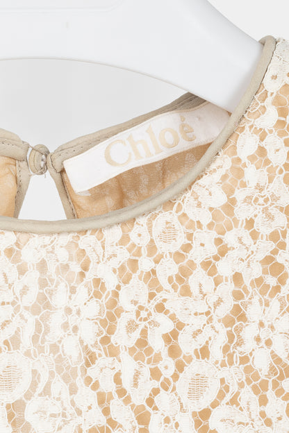 Chloe AW/12 Runway Chalk Silk Lace Blouse