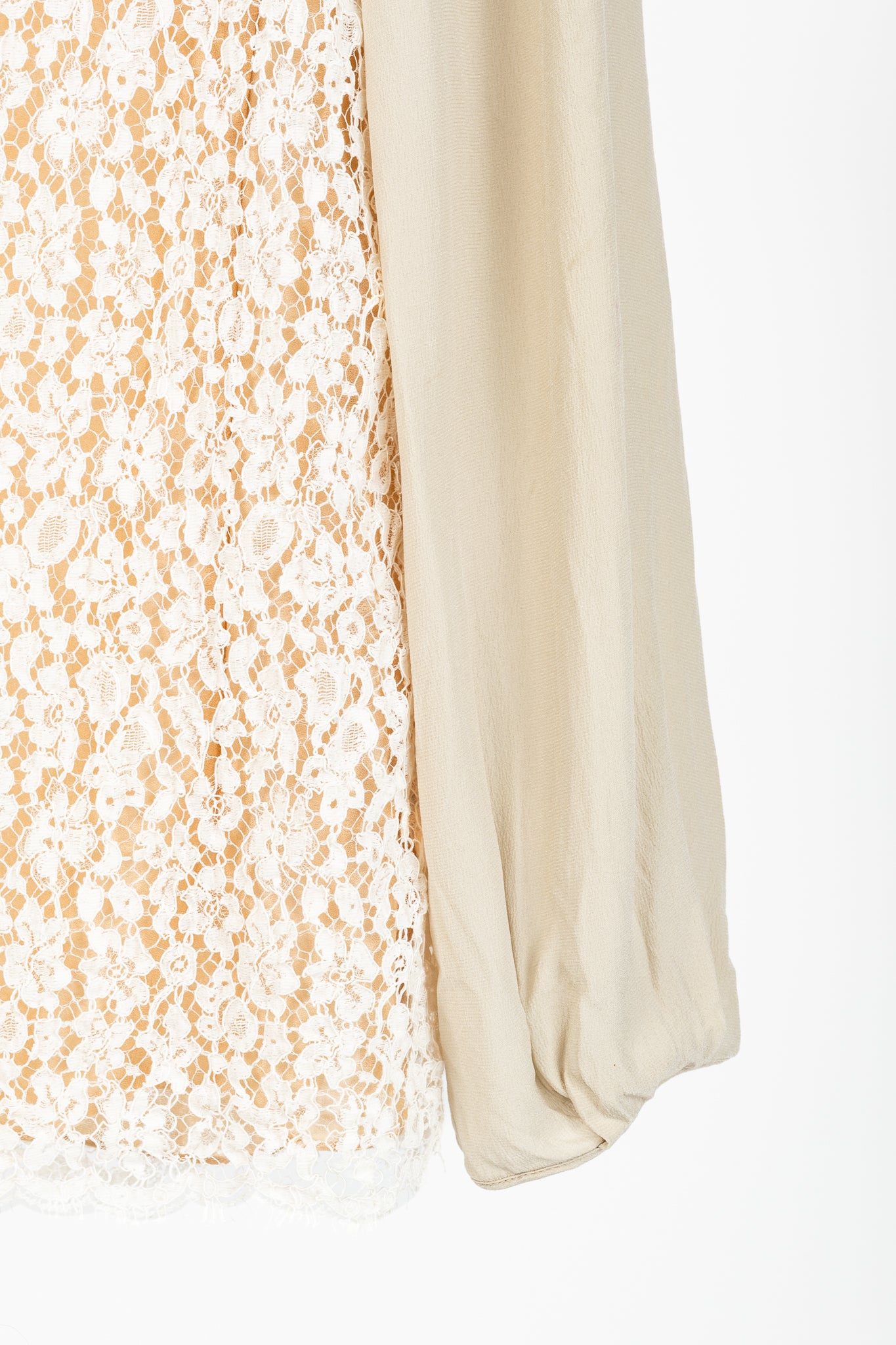 Chloe AW/12 Runway Chalk Silk Lace Blouse