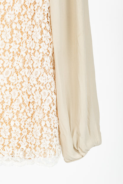 Chloe AW/12 Runway Chalk Silk Lace Blouse
