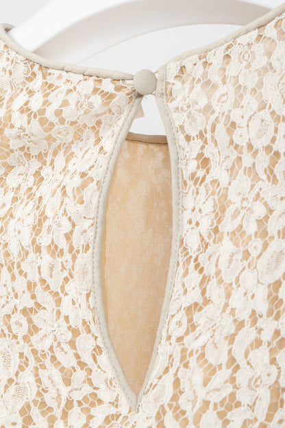 Chloe AW/12 Runway Chalk Silk Lace Blouse