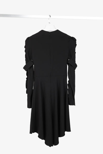 Chloe AW/18 Black Crepe Ruffled-Sleeve Midi Dress
