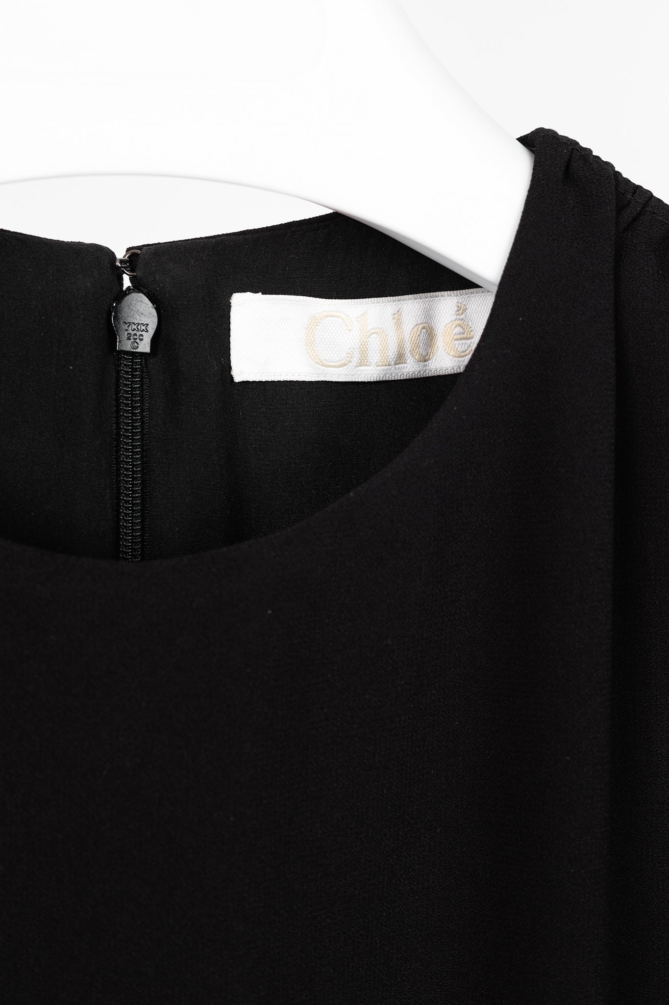 Chloe AW/18 Black Crepe Ruffled-Sleeve Midi Dress