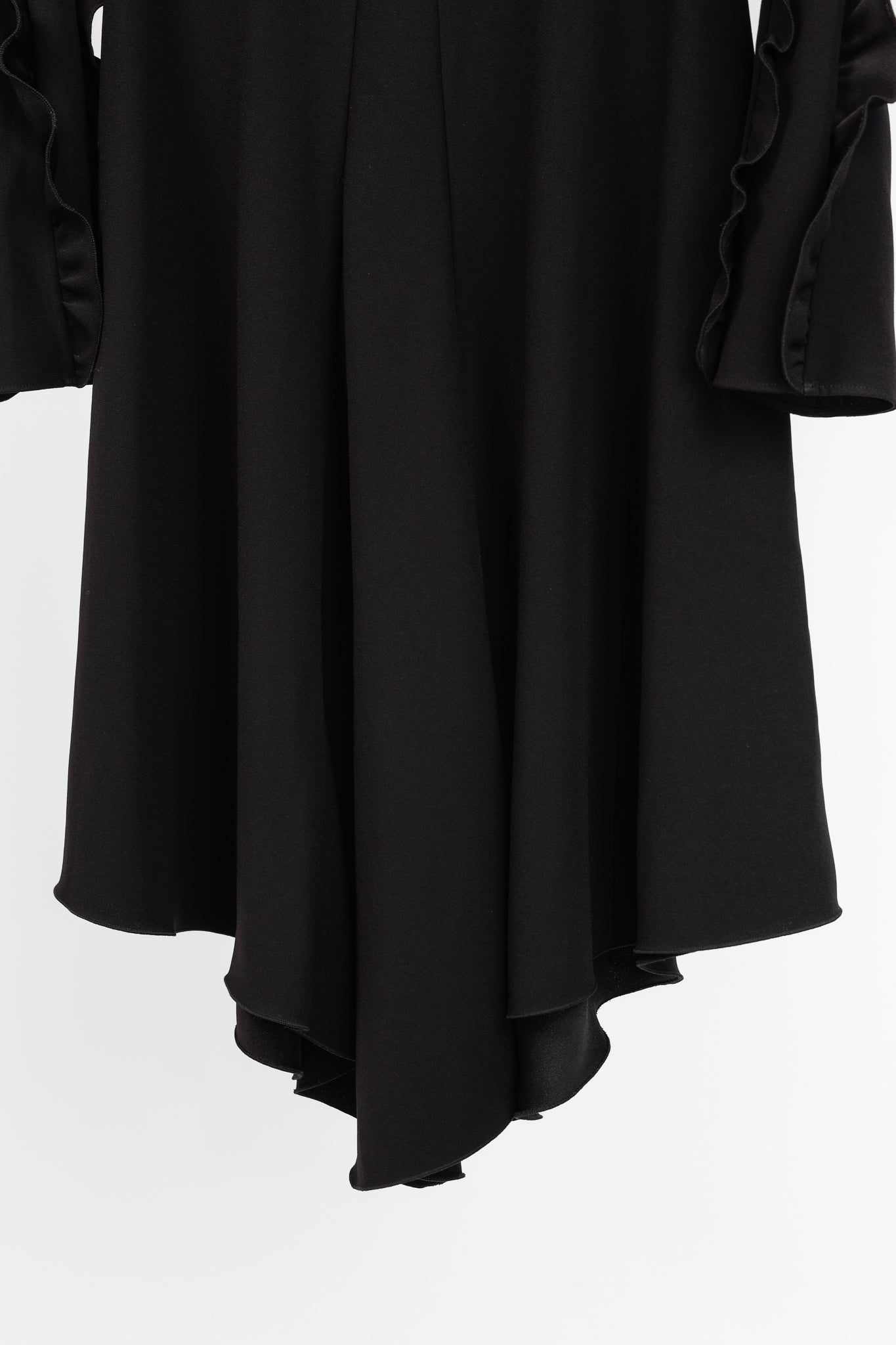 Chloe AW/18 Black Crepe Ruffled-Sleeve Midi Dress