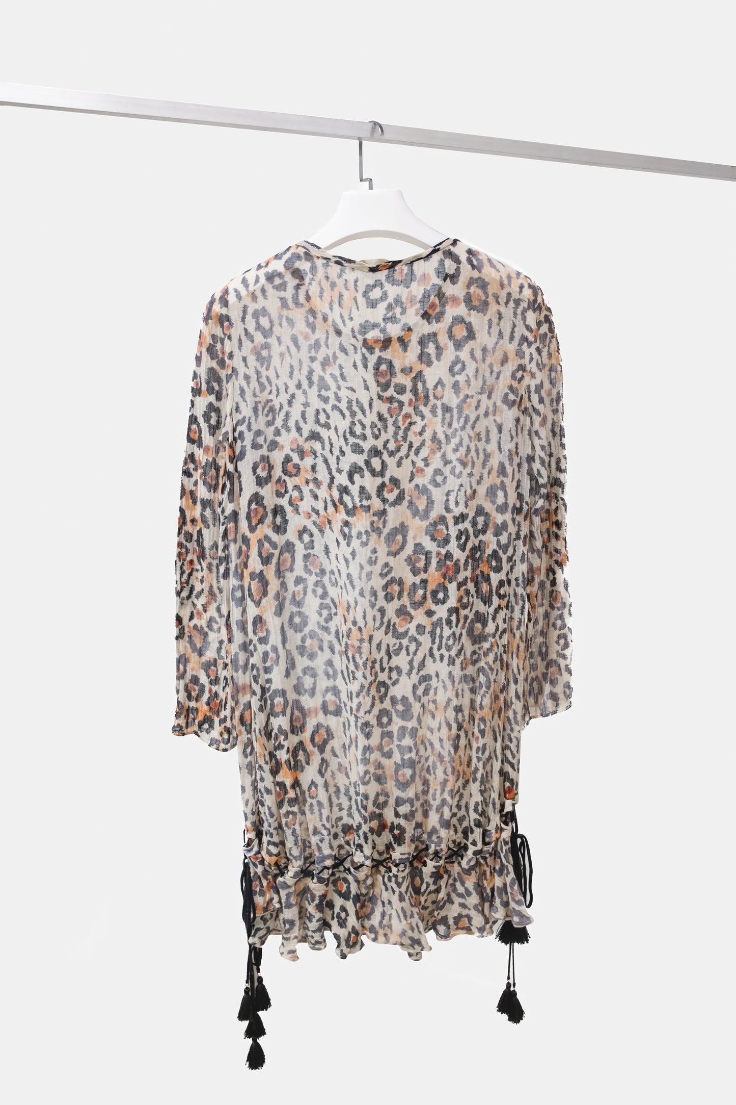 Chloé R/16 Multicolored Tawny Leopard Print Gauze Dress