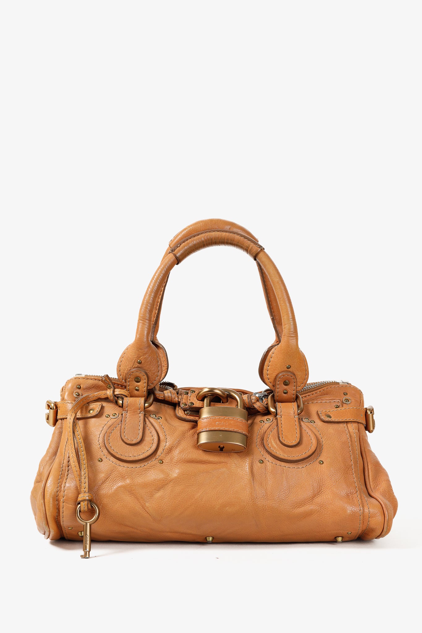 Chloe Paddington Giant Padlock Caramel Leather Bag