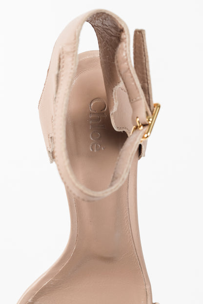 Chloe Lauren "Light Pastel" Nappa Leather Scalloped Sandals