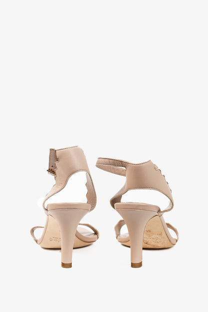 Chloe Lauren "Light Pastel" Nappa Leather Scalloped Sandals