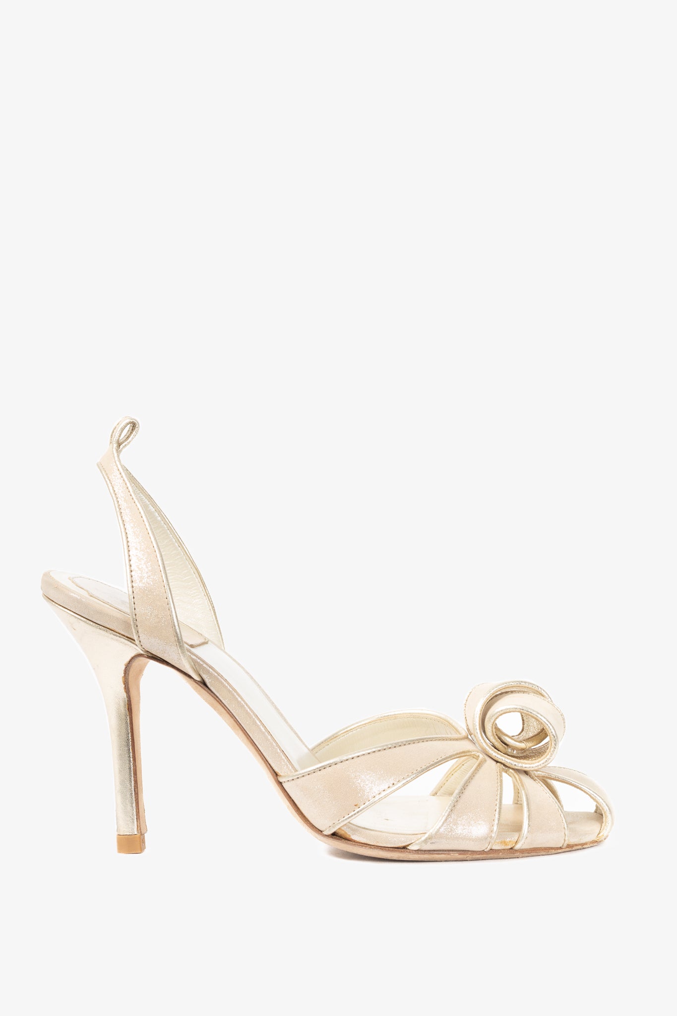 Christian Dior Karma Metallic Nude Suede Heels