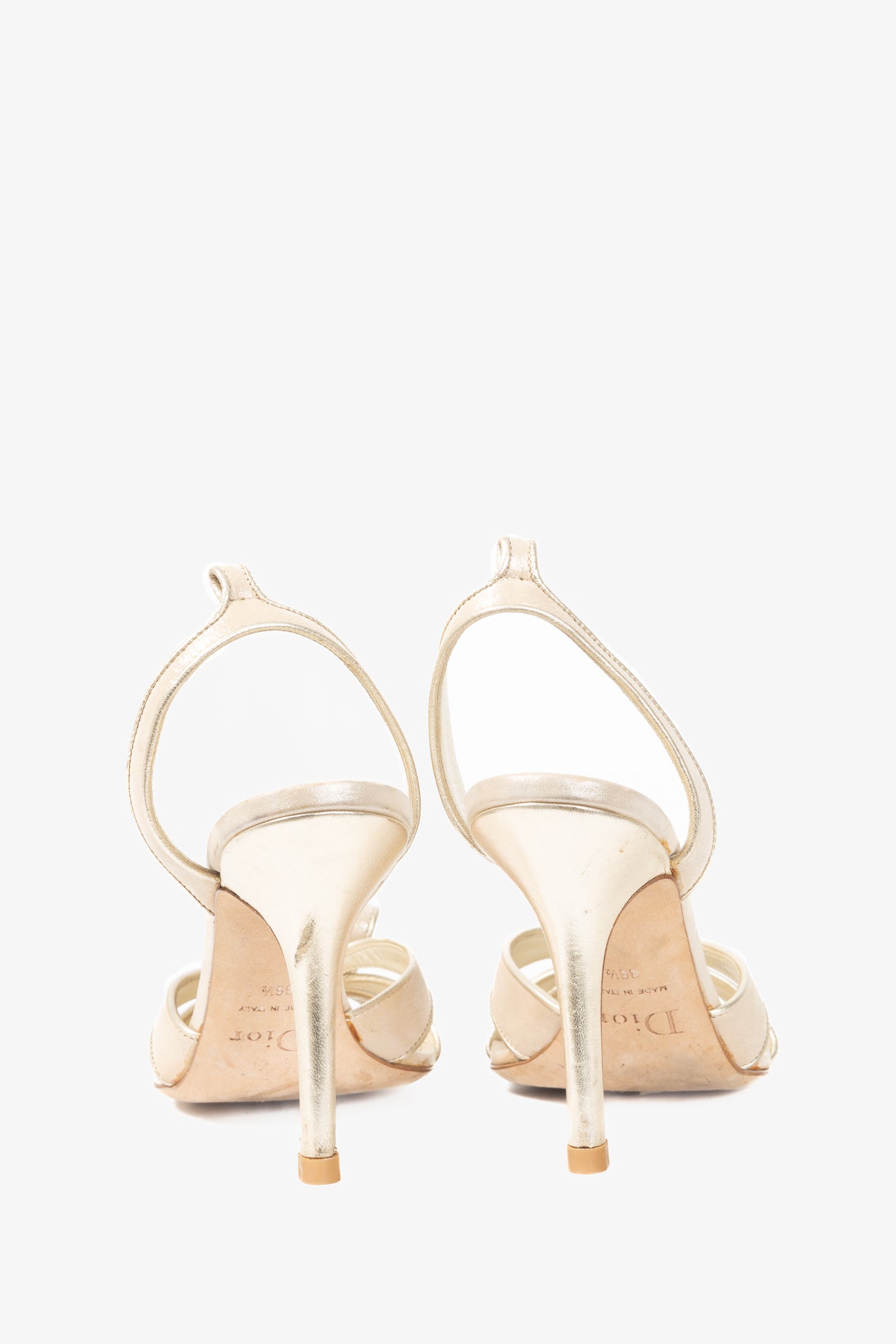 Christian Dior Karma Metallic Nude Suede Heels