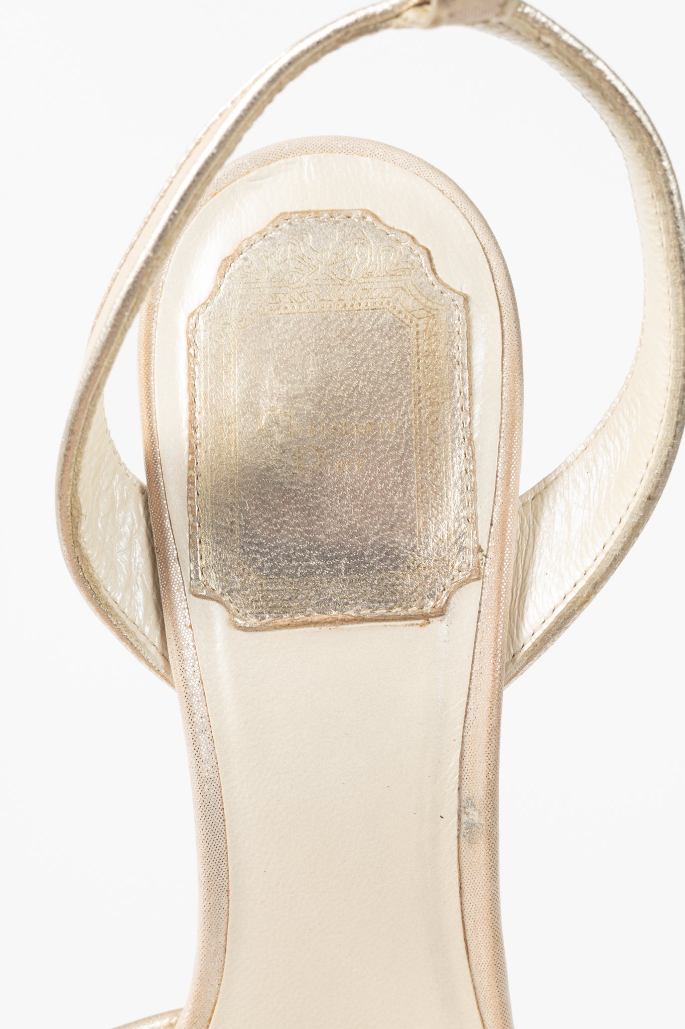 Christian Dior Karma Metallic Nude Suede Heels