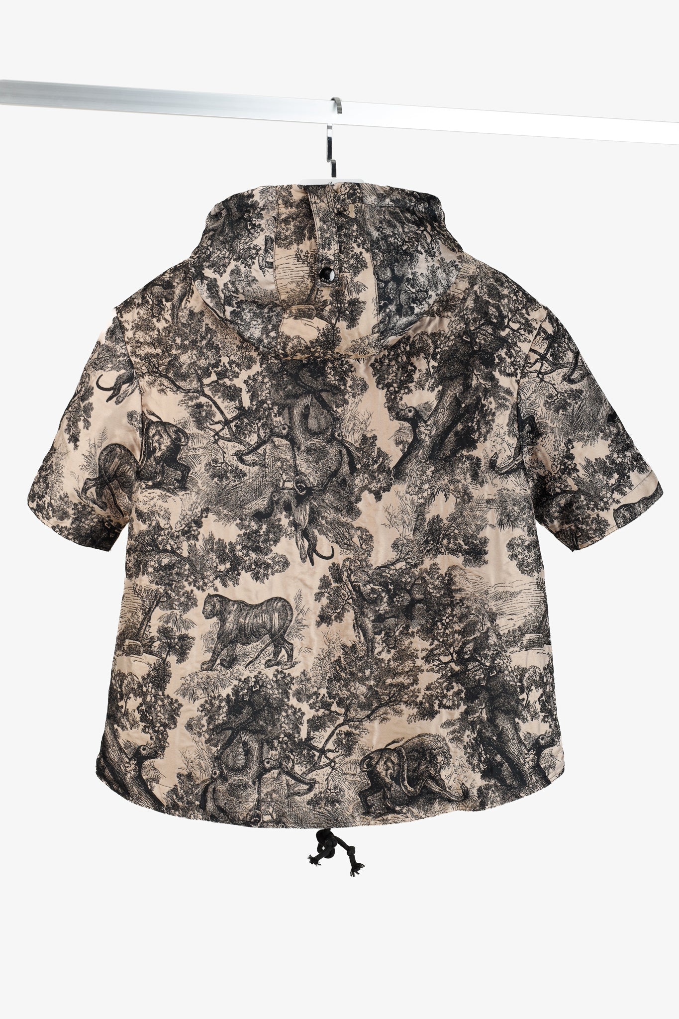 Christian Dior Taupe Toile De Jouy Dioriviera Short Sleeve Technical Anorak-Style Pullover