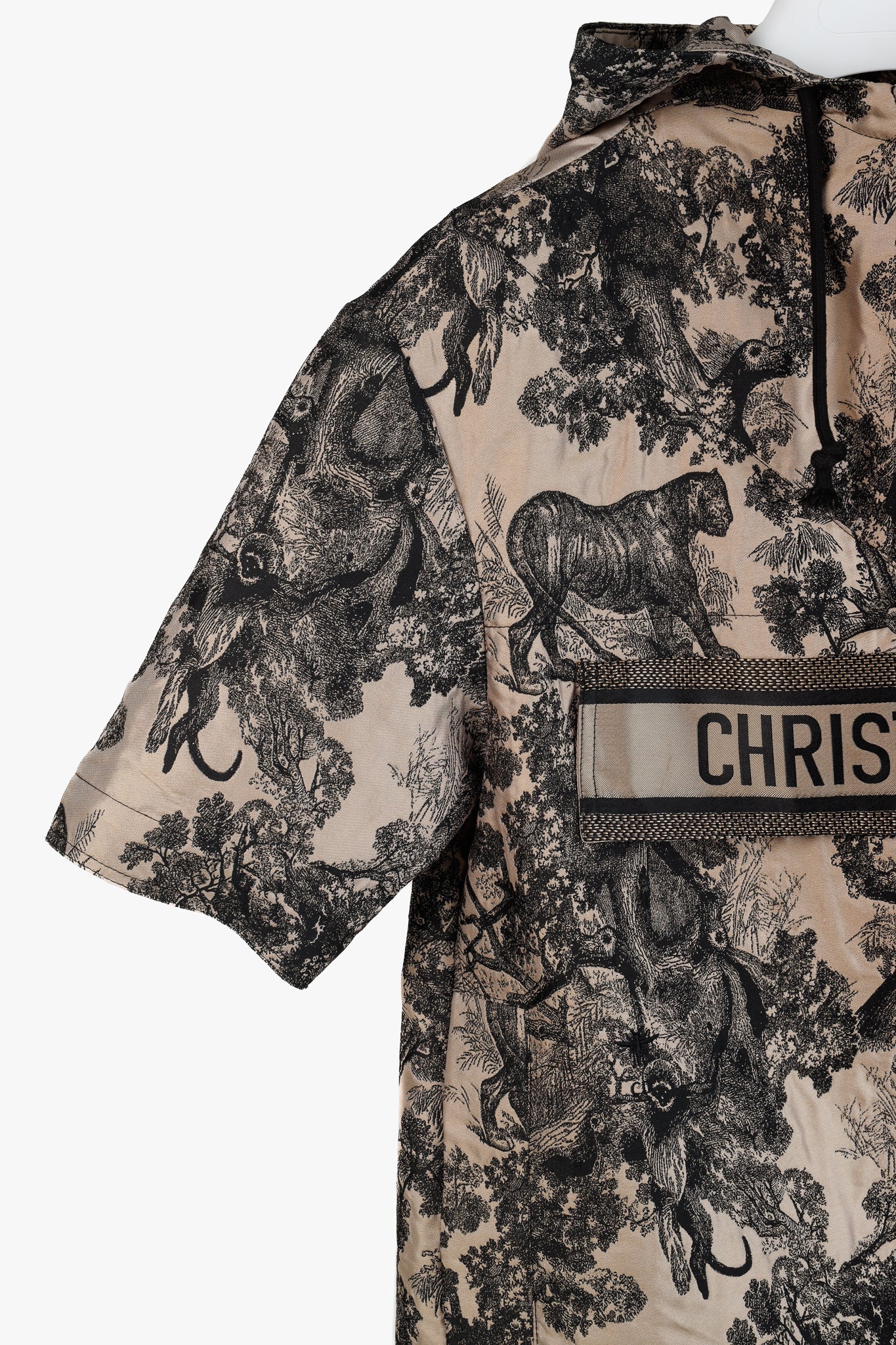 Christian Dior Taupe Toile De Jouy Dioriviera Short Sleeve Technical Anorak-Style Pullover