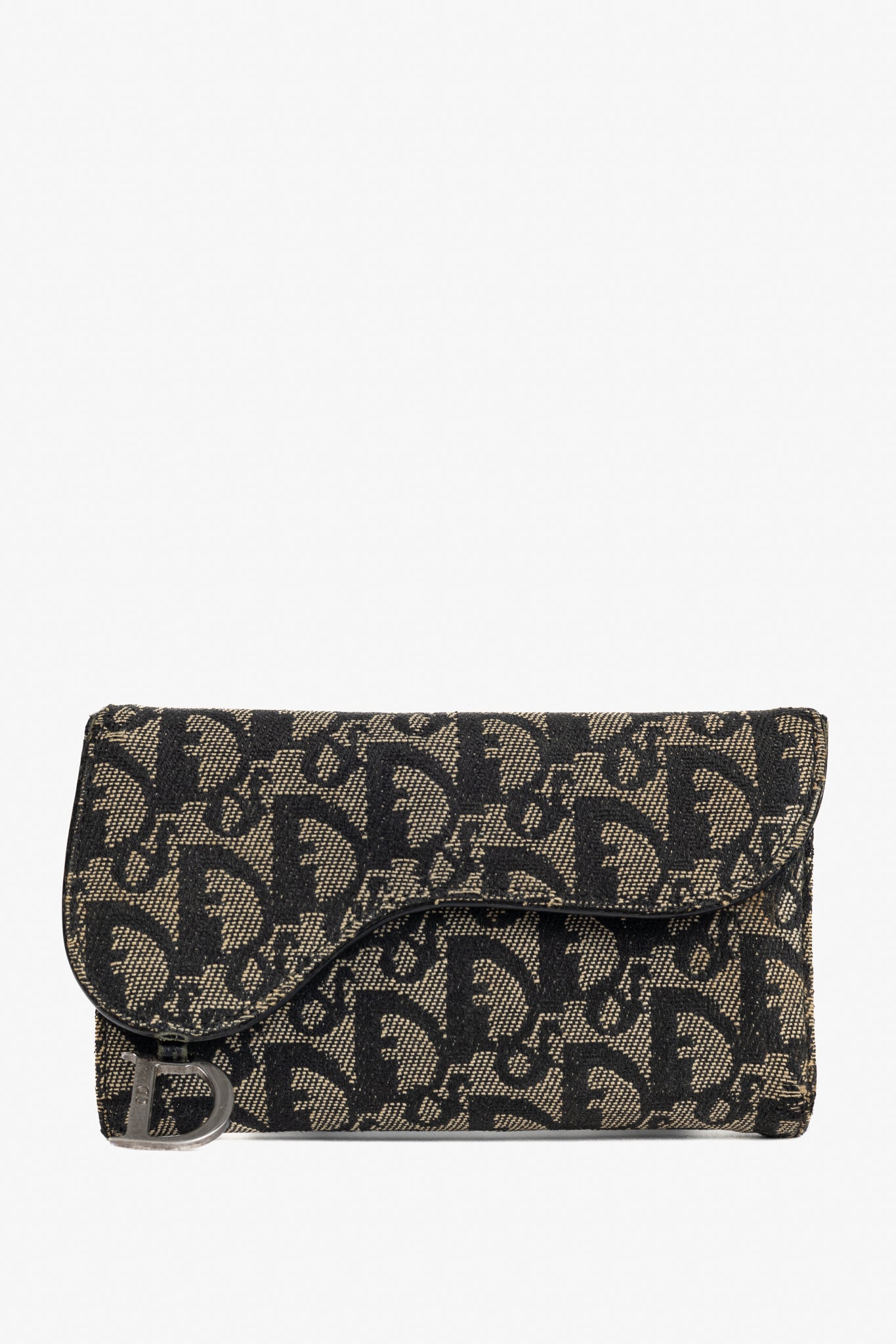 Christian Dior Saddle Noir Logo-Monogram Canvas Wallet
