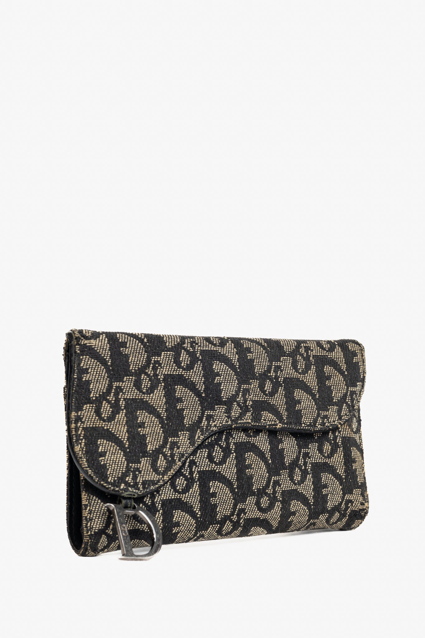 Christian Dior Saddle Noir Logo-Monogram Canvas Wallet