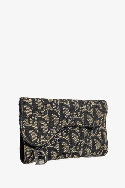 Christian Dior Saddle Noir Logo-Monogram Canvas Wallet