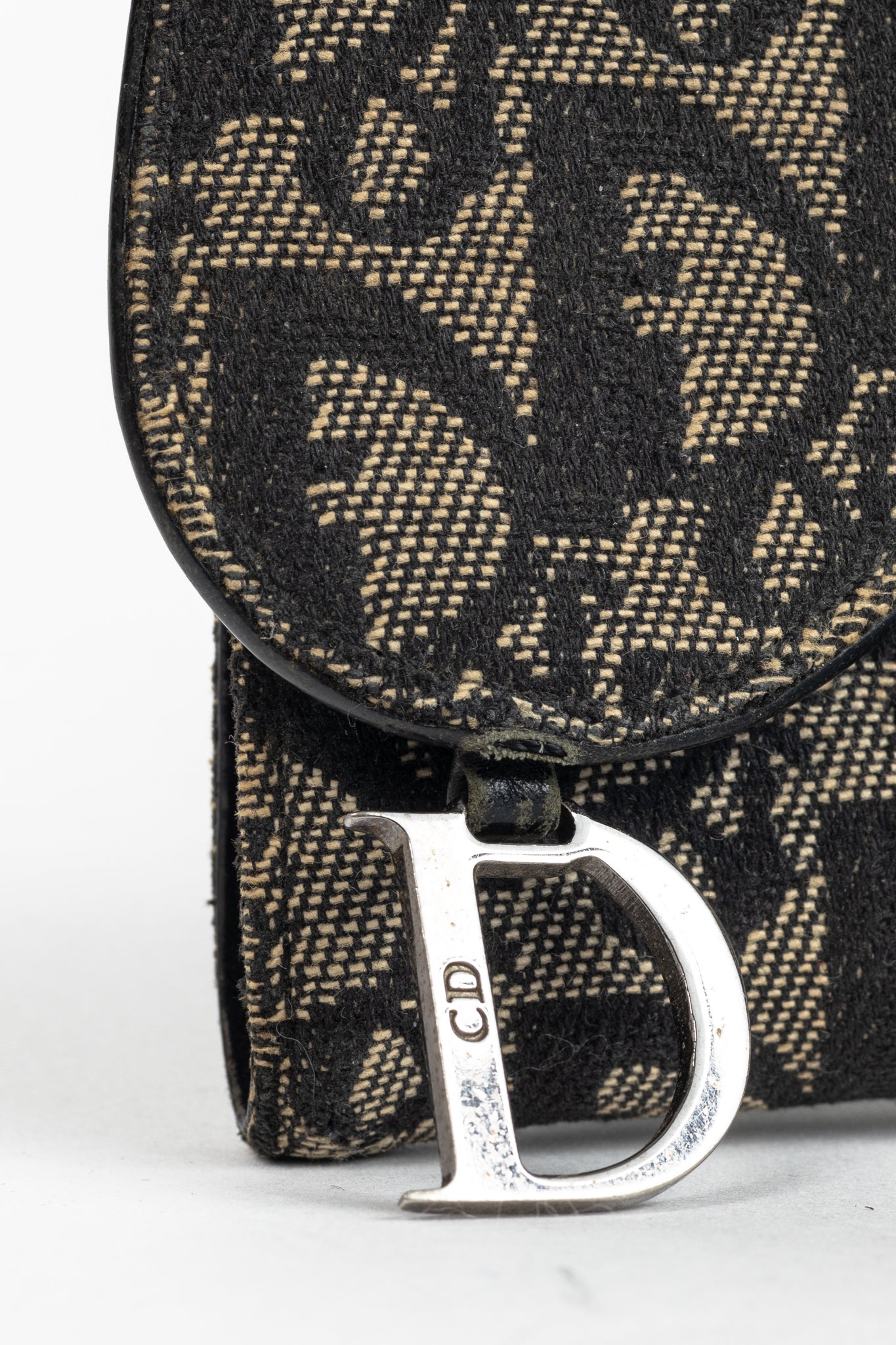 Christian Dior Saddle Noir Logo-Monogram Canvas Wallet