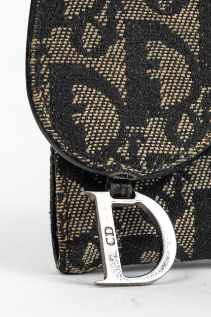 Christian Dior Saddle Noir Logo-Monogram Canvas Wallet