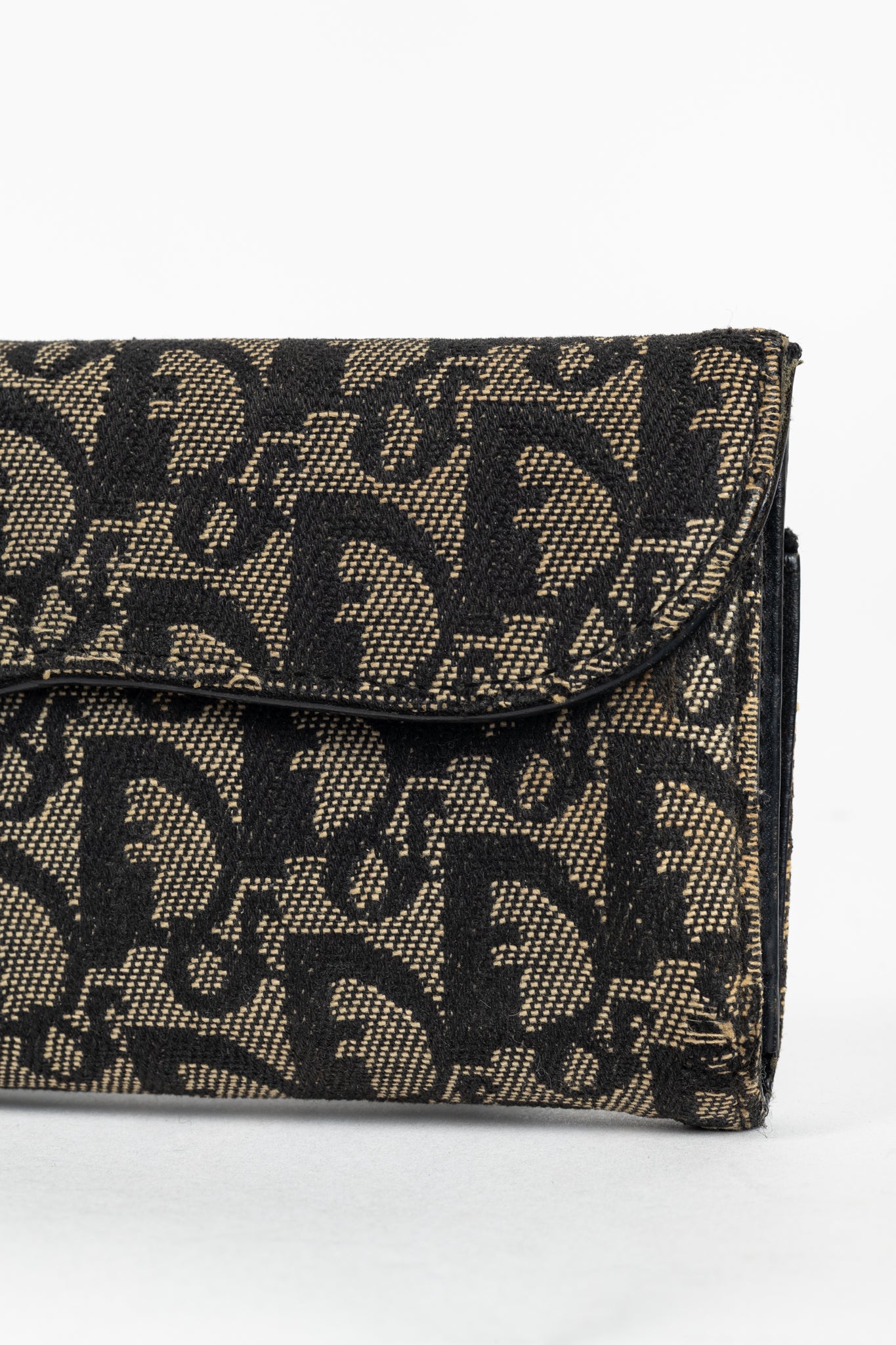 Christian Dior Saddle Noir Logo-Monogram Canvas Wallet