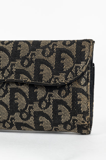 Christian Dior Saddle Noir Logo-Monogram Canvas Wallet
