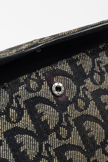 Christian Dior Saddle Noir Logo-Monogram Canvas Wallet