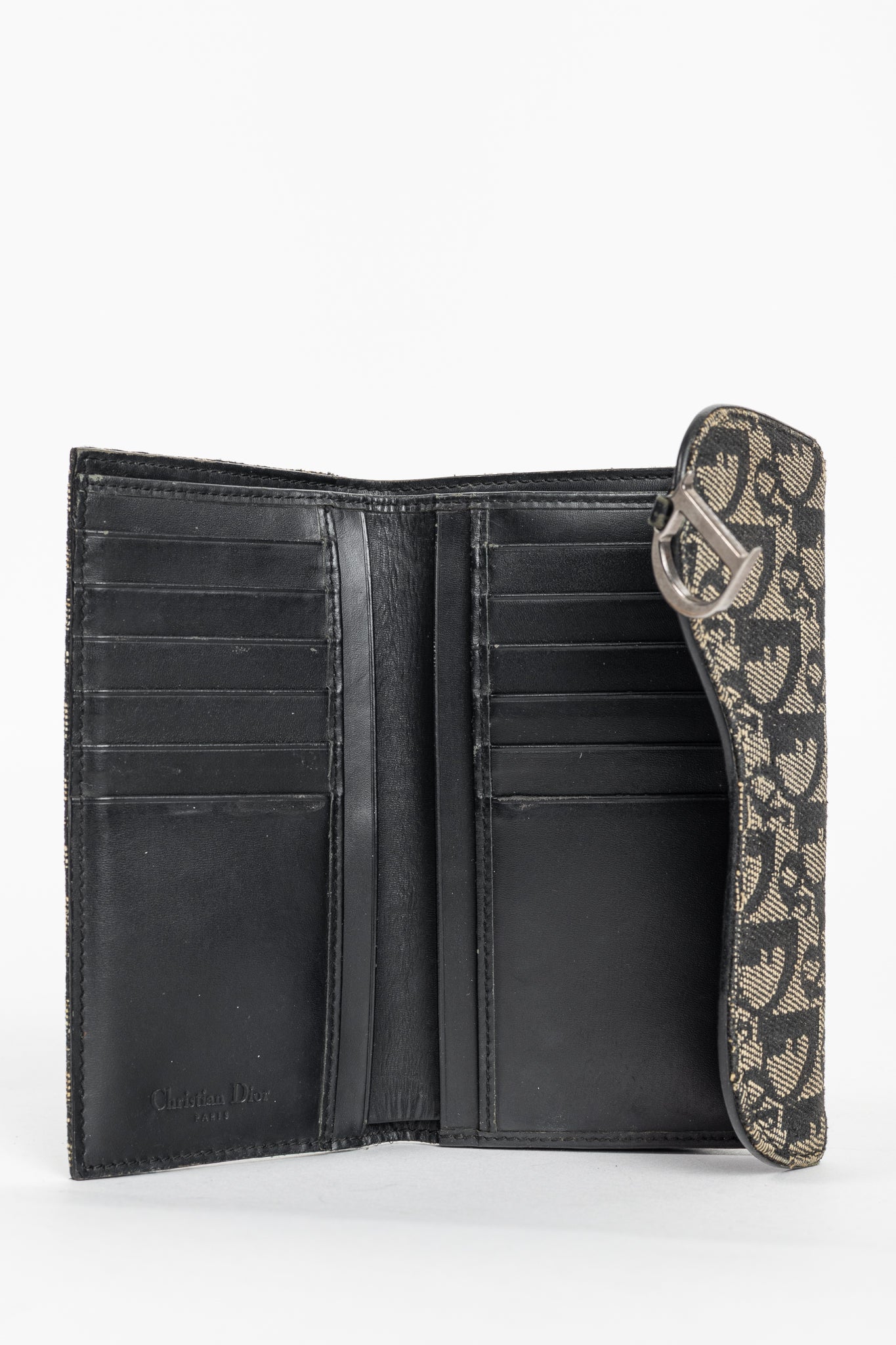 Christian Dior Saddle Noir Logo-Monogram Canvas Wallet