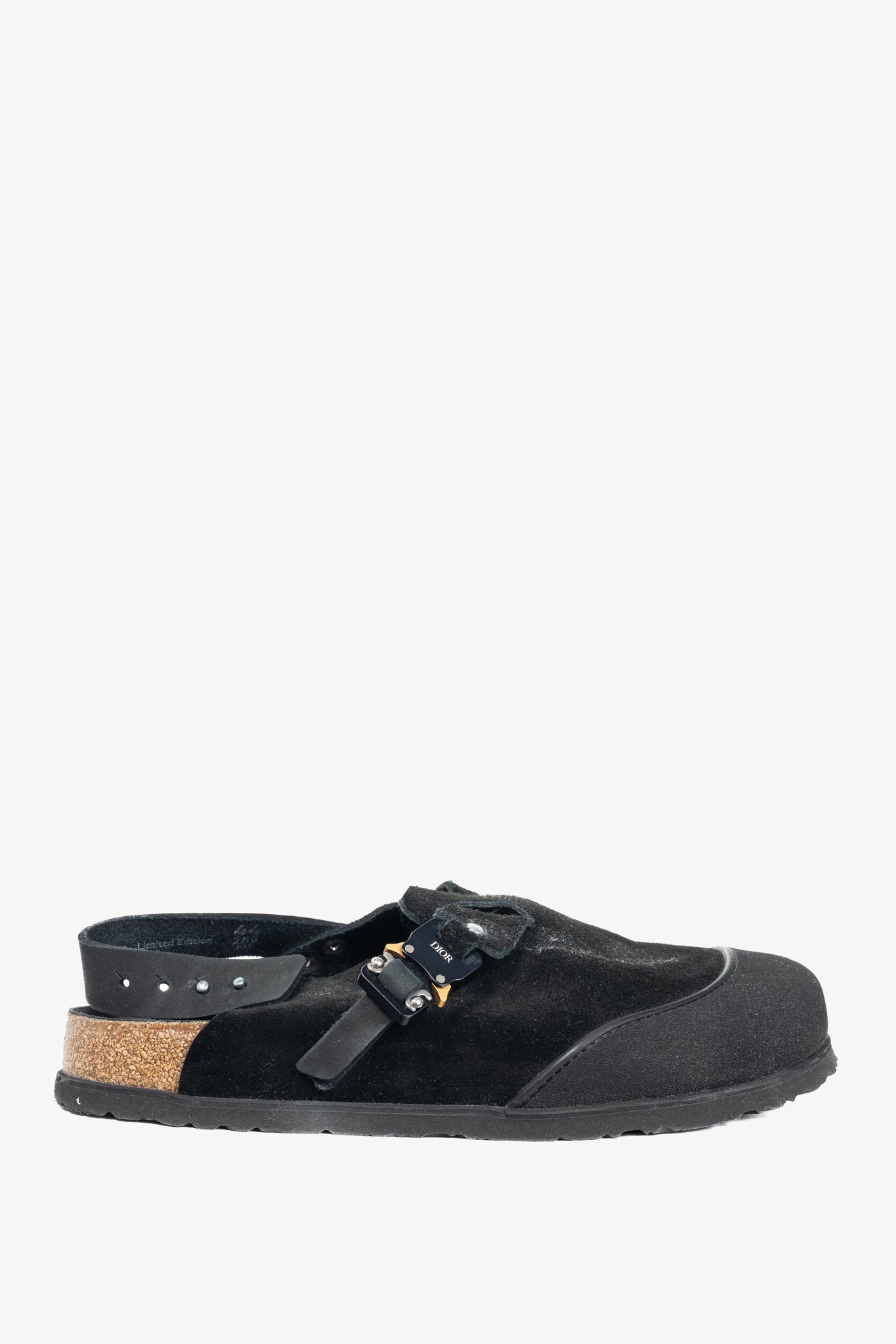 Dior x Birkenstock Tokio Black Nubuck Calfskin Leather Slippers