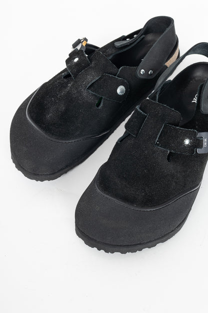 Dior x Birkenstock Tokio Black Nubuck Calfskin Leather Slippers