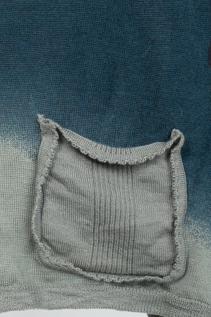 Christian Dior Boutique Teal Wool, Silk, & Cashmere-Blend Floral Cropped Sweater
