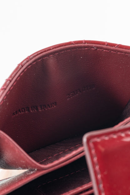 Christian Dior Lady Dior Jasmine Cherry Red Patent Cannage Calfskin Card Holder