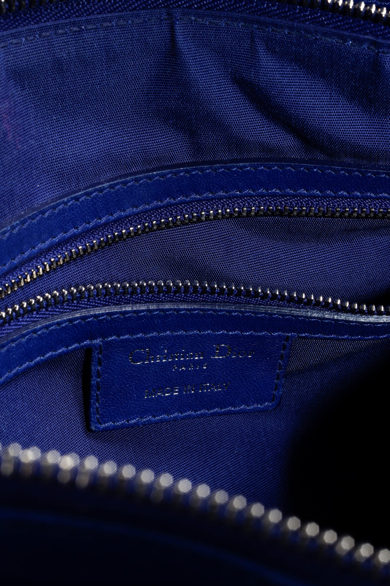 Christian Dior Cobalt Blue Granville Cannage Bag