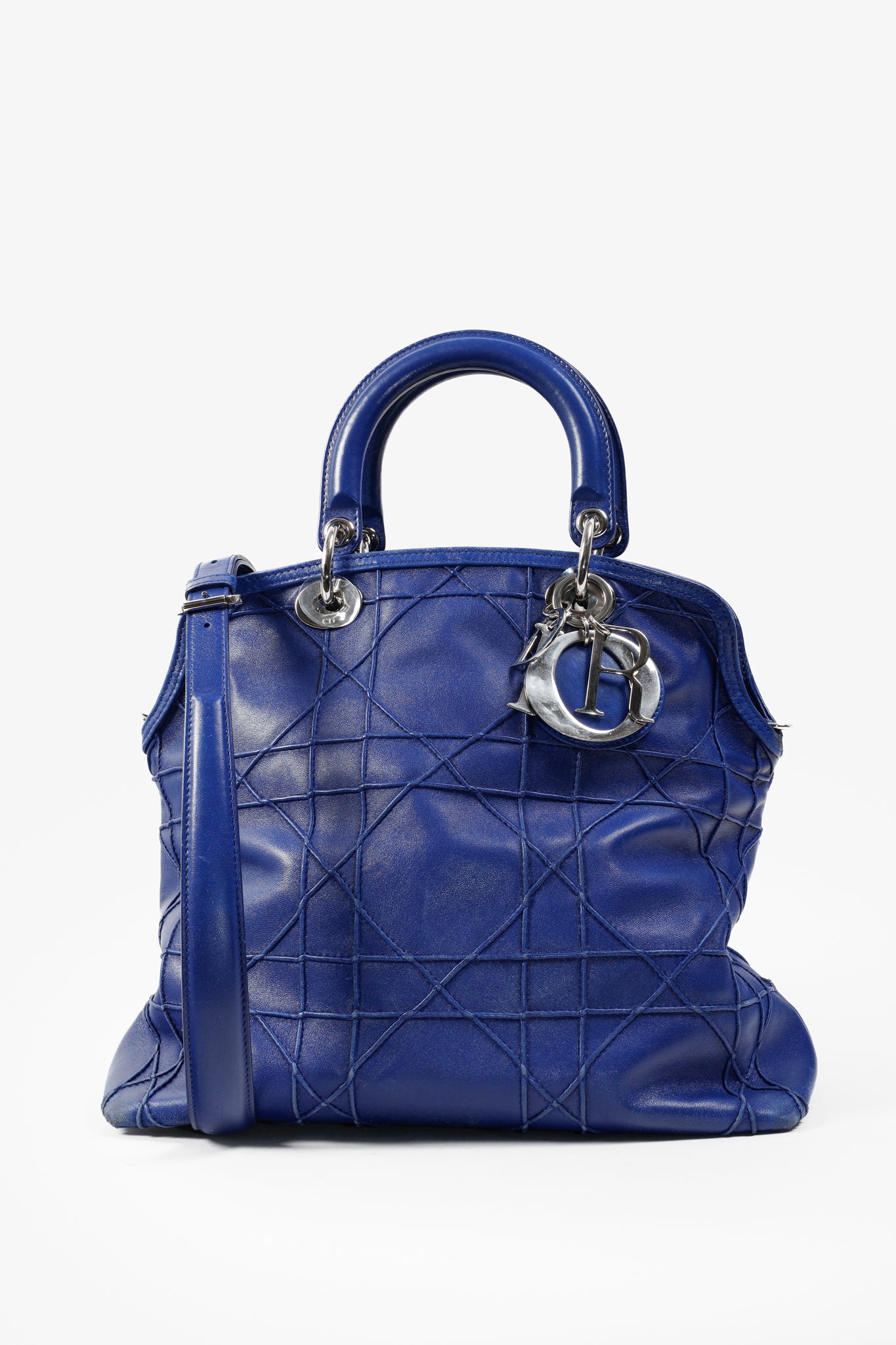 Christian Dior Cobalt Blue Granville Cannage Bag