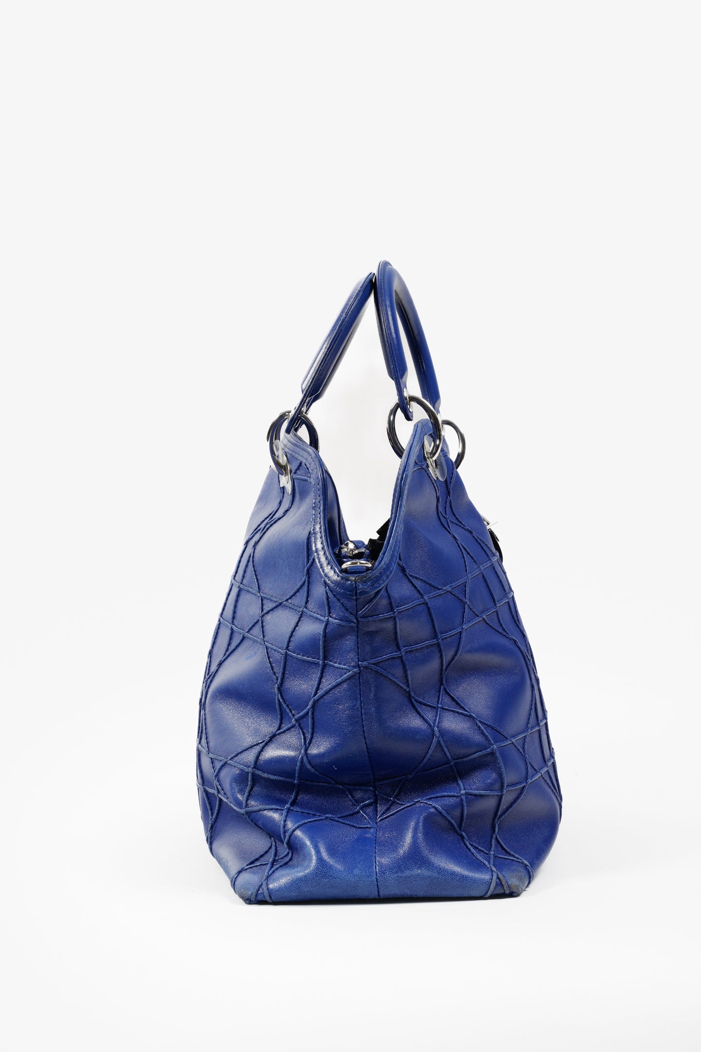 Christian Dior Cobalt Blue Granville Cannage Bag