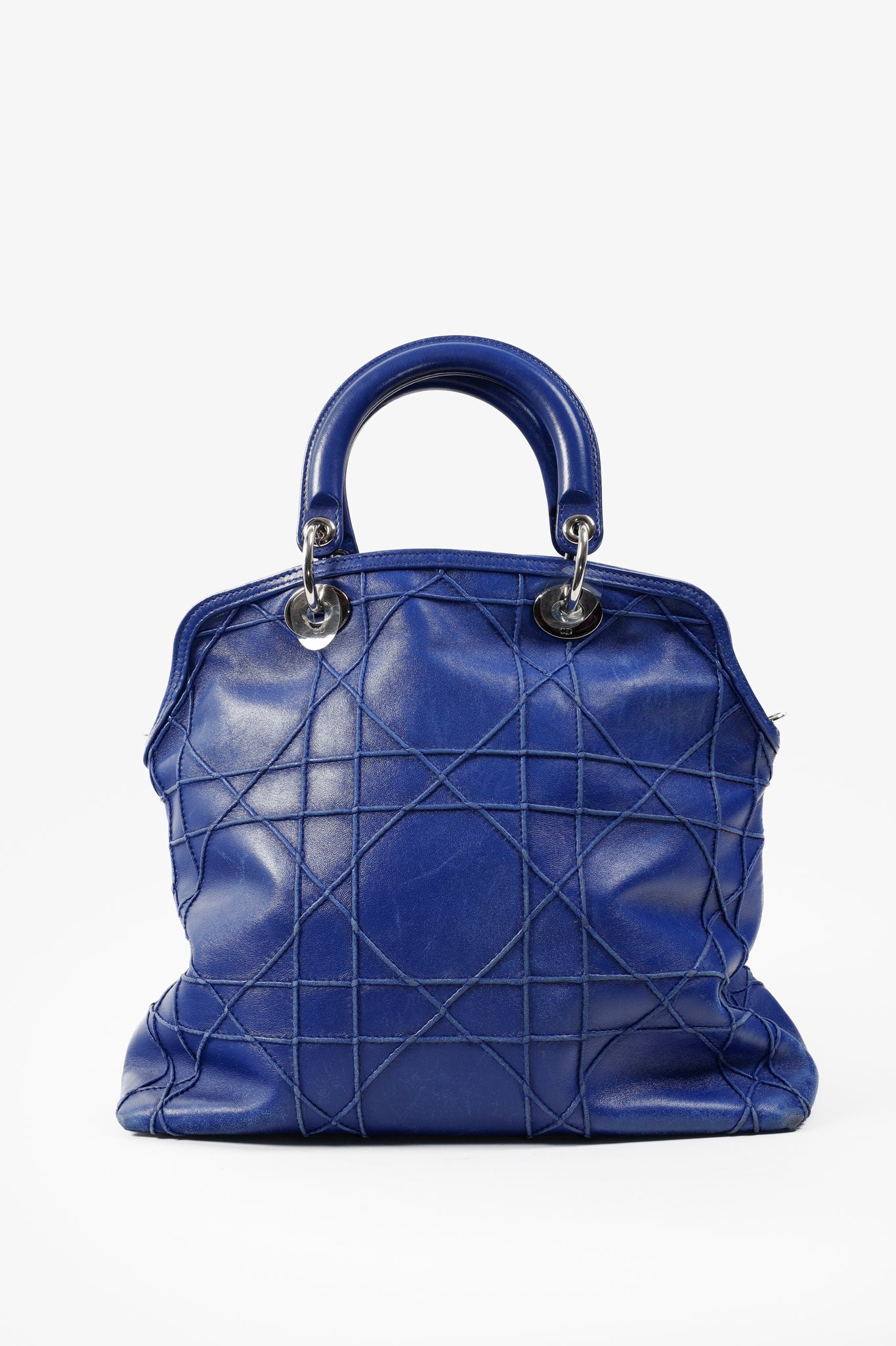 Christian Dior Cobalt Blue Granville Cannage Bag