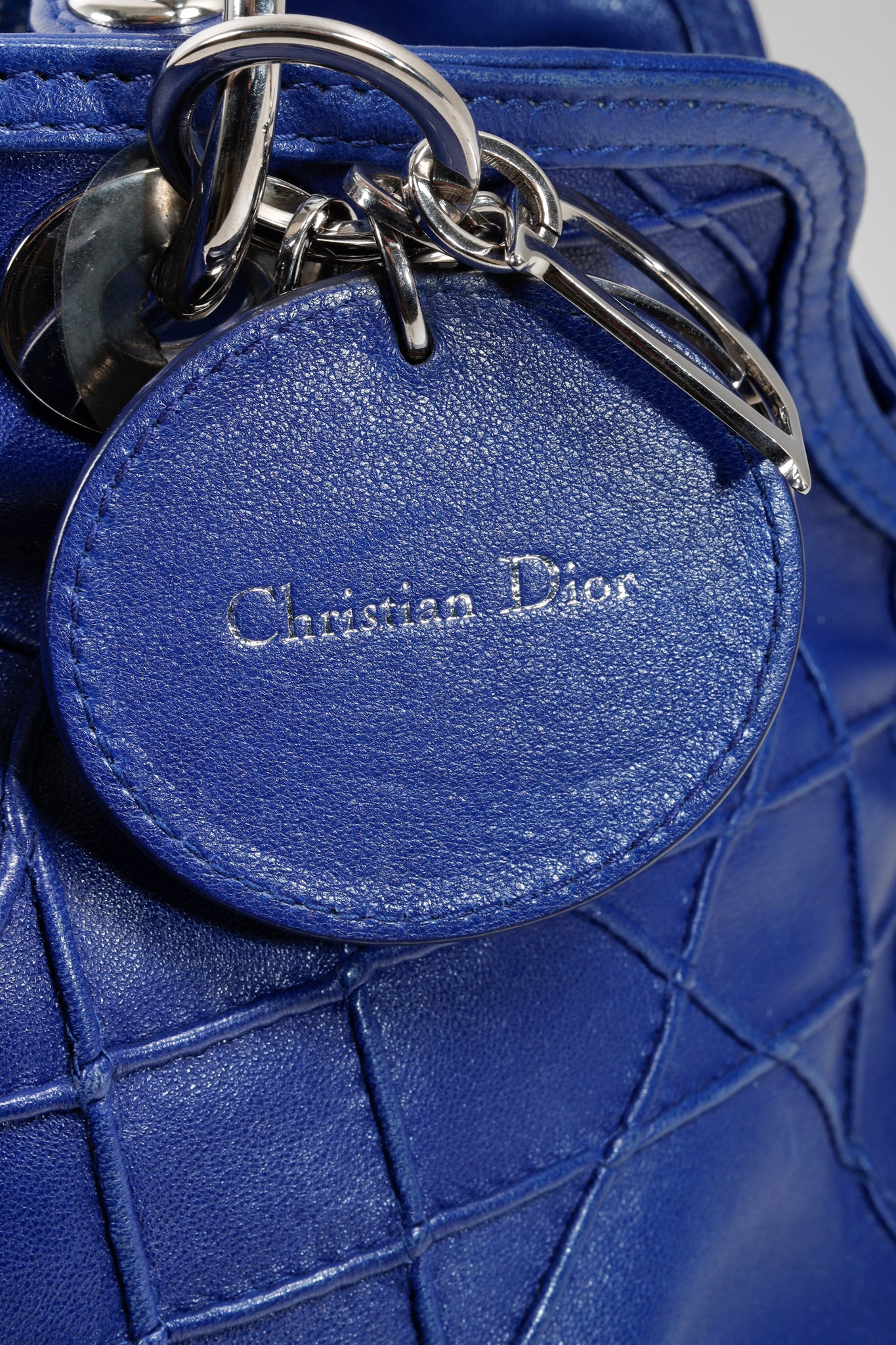 Christian Dior Cobalt Blue Granville Cannage Bag