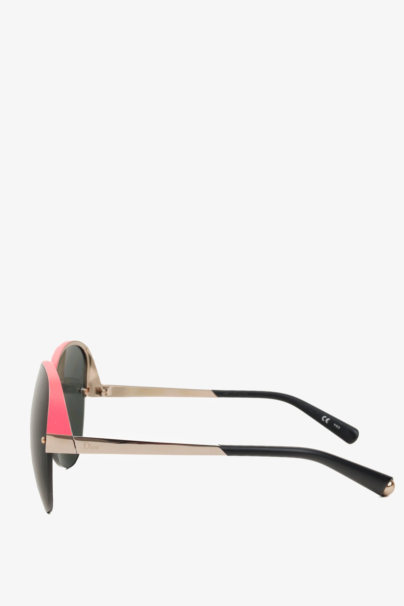 Dior Superbe 213 R6 Florescent Coral Pink Trim Titanium Sunglasses