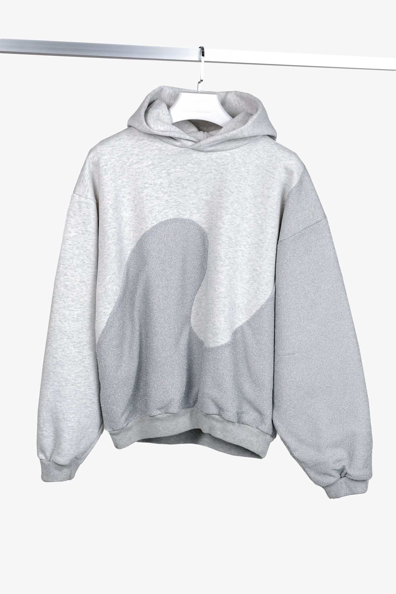 Dior x ERL Resort 23 Runway Gray Heathered Cotton Fleece Swirl Hoodie