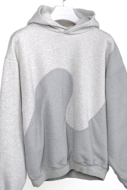 Dior x ERL Resort 23 Runway Gray Heathered Cotton Fleece Swirl Hoodie