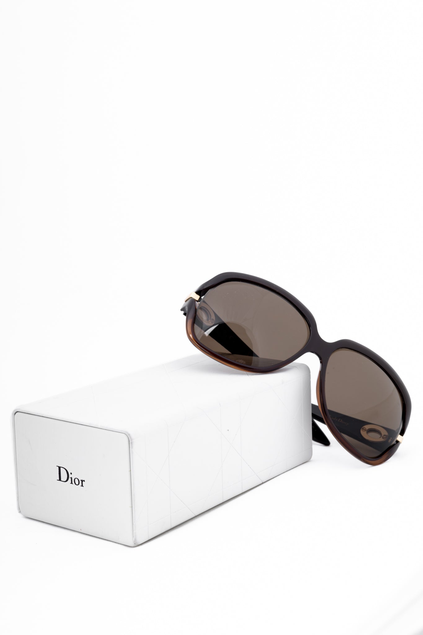 Christian Dior MyLadyDior7 Brown Cannage Oversized Square Sunglasses