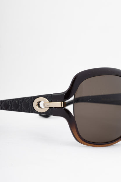 Christian Dior MyLadyDior7 Brown Cannage Oversized Square Sunglasses