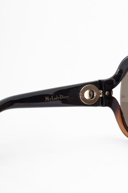 Christian Dior MyLadyDior7 Brown Cannage Oversized Square Sunglasses