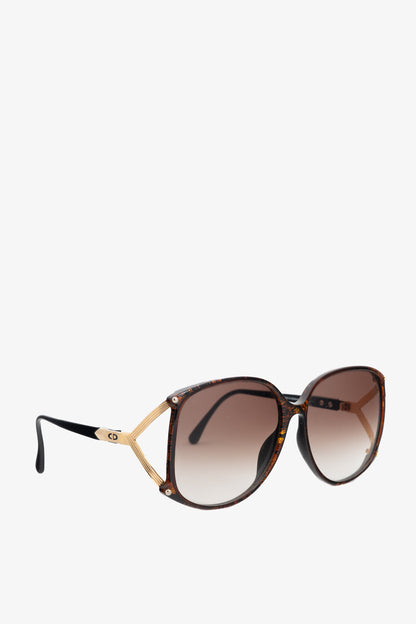 Christian Dior 2496A Amber Cutout-Temple Oversized Sunglasses