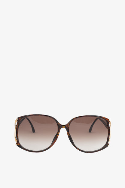 Christian Dior 2496A Amber Cutout-Temple Oversized Sunglasses