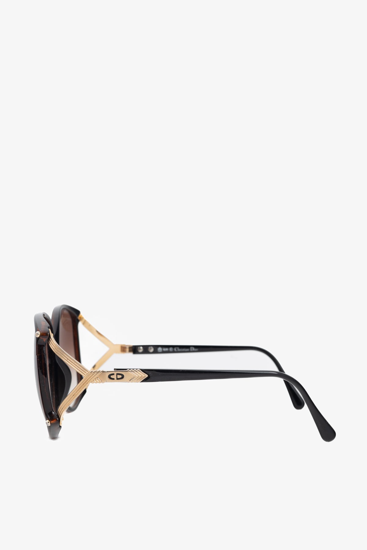Christian Dior 2496A Amber Cutout-Temple Oversized Sunglasses