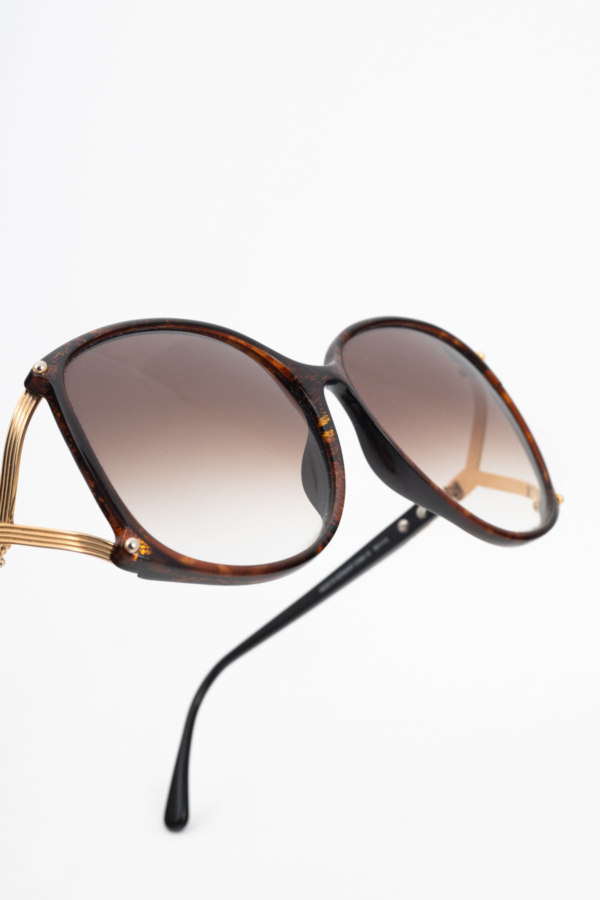 Christian Dior 2496A Amber Cutout-Temple Oversized Sunglasses