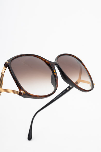 Christian Dior 2496A Amber Cutout-Temple Oversized Sunglasses