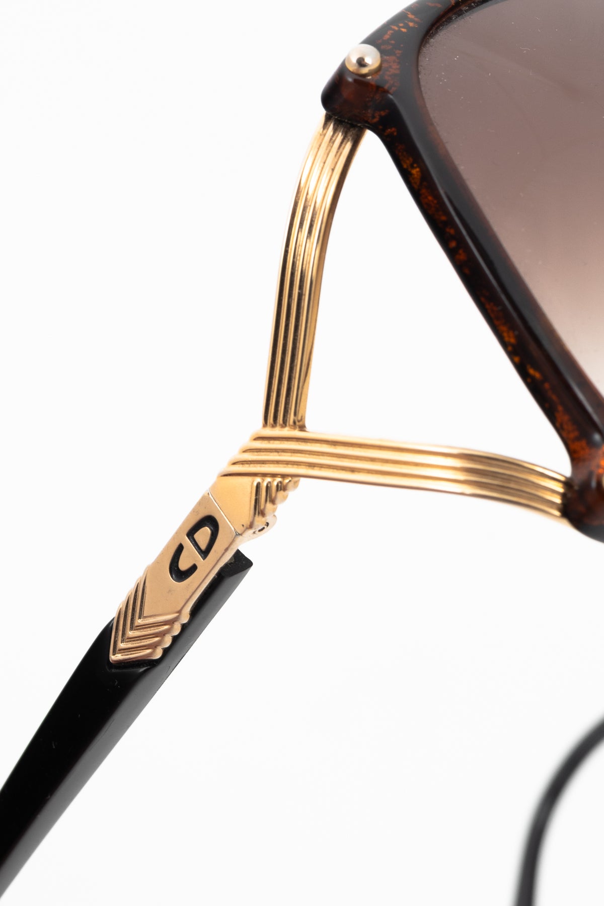 Christian Dior 2496A Amber Cutout-Temple Oversized Sunglasses