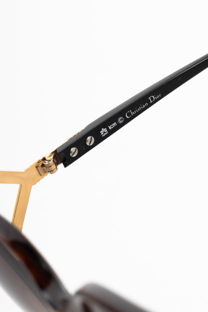 Christian Dior 2496A Amber Cutout-Temple Oversized Sunglasses